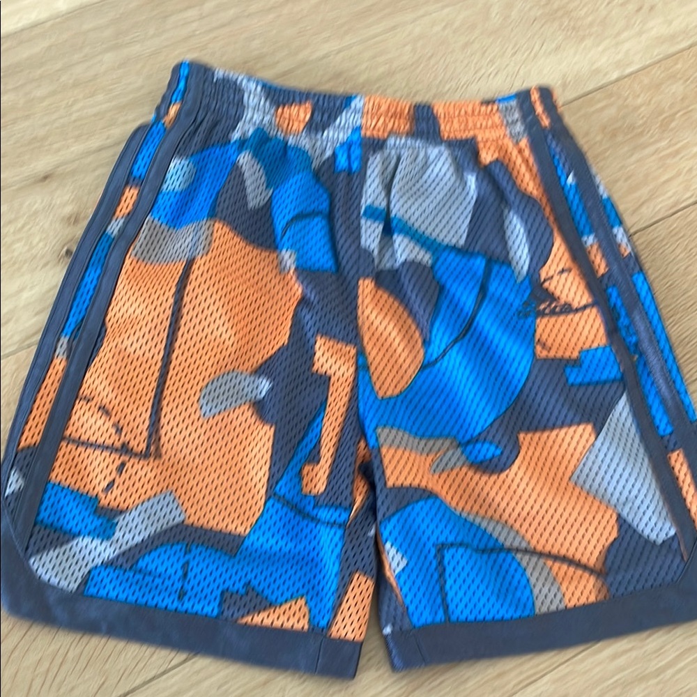 Kids Adidas Blue and Orange Athletic Shorts Set - Picture 5 of 10